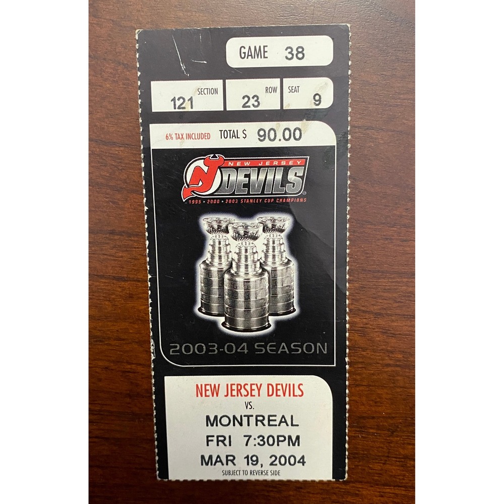 NHL 2004 NJ Devils vs Montreal Ticket Stub March 19